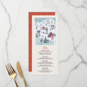Menu Village de Noël Patinage sur glace Dîner férié