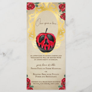 Menu Vintage Blanche neige Fairytale Poison Pomme