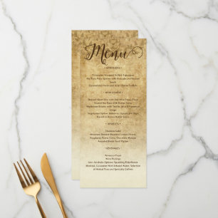 Menu Vintage brun roux mariage marié Groom