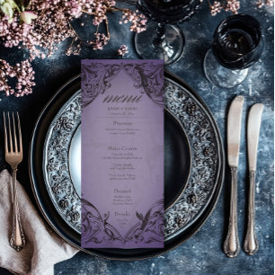 Menu Vintage chauve-souris jusqu'à la mort violet Maria