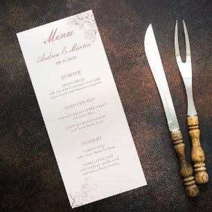 Menu Vintage Elegant Pearl Romance Mariage