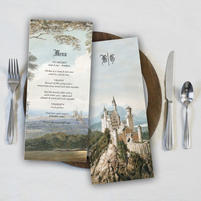 Menu Vintage Fairytale Castle Rustic Forest Mariage (Vintage Fairytale Castle Rustic Forest Wedding Menu)