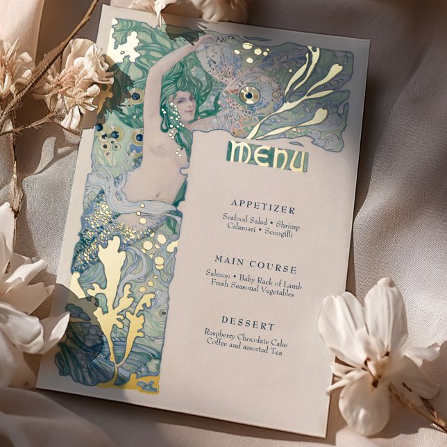 Menu Vintage Mermaid Art Nouveau (Creator Uploaded)