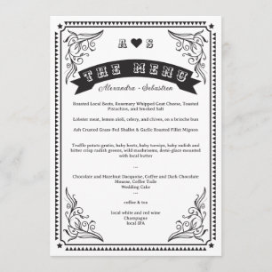 Menu Vintage Pays Ouest Rustique Simple Chic Mariage