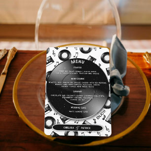 Menu Vintage Wedding Classic Retro Vinyl Record Personn