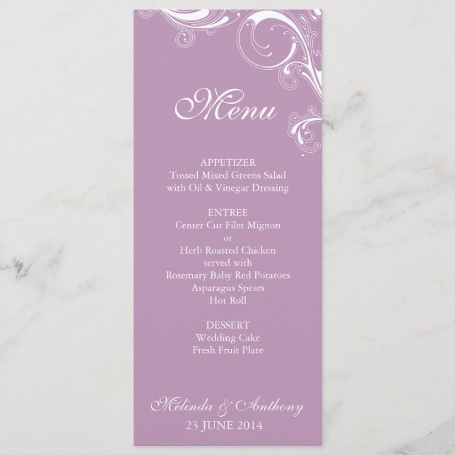Menu Violet Flèche de Filigree (Devant)