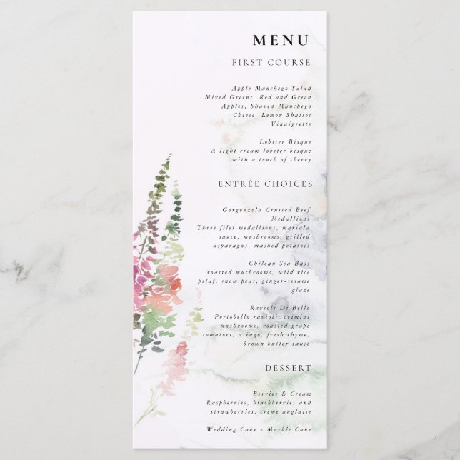 Menu Violet rose Fleur sauvage vif Jaune (Devant)