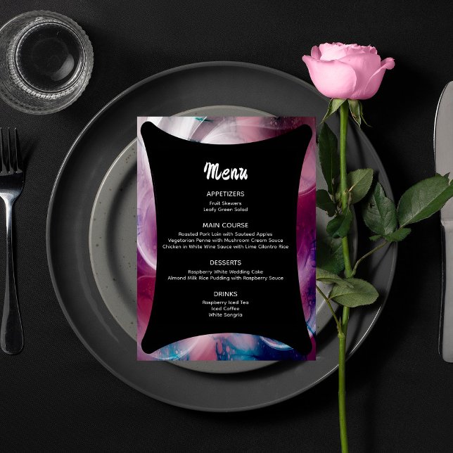 Menu Vivid Aquarelle Mariage rose (Créateur téléchargé)