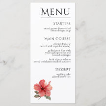 Watercolor Hibiscus Flower Tropical Aloha Wedding 