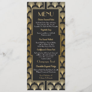 Menu Wedding 1920's Art Deco Reception