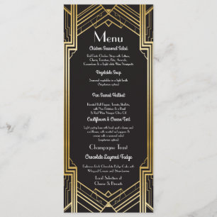 Menu Wedding Reception 1920's Art Deco