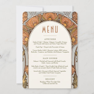 Menu Wedding Vintage Art Nouveau by Mucha Invitation