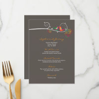 Whimsical coloré baiser Mariage d'oiseaux d'été