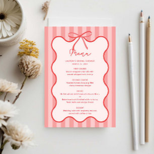 Menu Whimsical Ribbon Bride douche avec nom