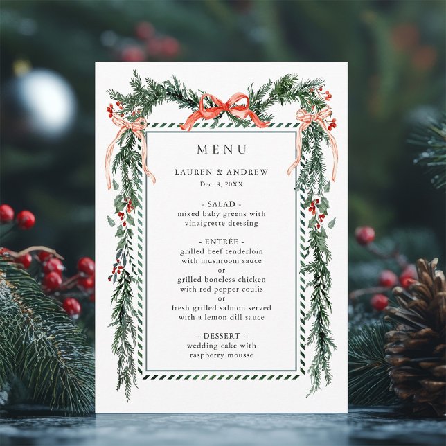 Menu Winter Greenery Garland Wedding (Créateur téléchargé)