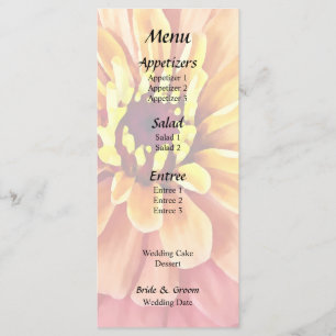 Menu Zinnia aux teintes orange