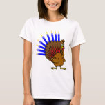 Menurkey T-Shirt<br><div class="desc">Celebrate Thanksgivukkah 2013 with this classic menurkey t-shirt! Featuring a funny cartoon turkey with a menorah for a tail. A Hanukkah Thanksgiving will not occur for another 77, 000 years! So grab this great keepsake for this once-in-a-lifetime-celebration. *Makes a great gift for Hanukkah AND Thanksgiving 2013 * Choose this cool...</div>