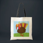 Menurkey Tote Bag<br><div class="desc">This tote bag features a charming,  charismatic Menurkey (combination Menorah and Turkey),  in celebration of the Chanukah-Thanksgiving crossover holiday this year.</div>