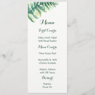 Menus d'aquarelle verte
