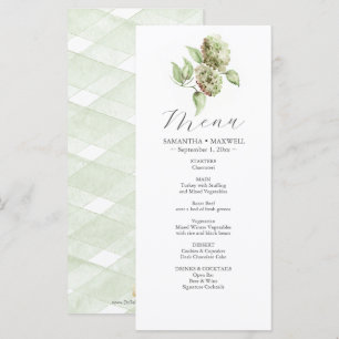 Menus de mariage aux hortensias