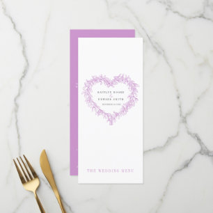 Menus de mariage blanc pourpre mistletoe
