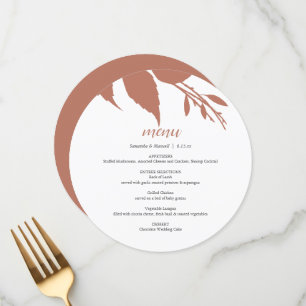 Menus de mariage d'automne simples feuilles d'oran