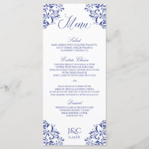Menus de mariage élégant   Nadine (Royal Blue)