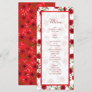 Menus de mariage romantiques à la rose rouge