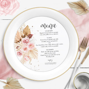 Menus Mariage aquarelle   Parties scintillant flor