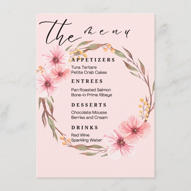 Menus mariages (Devant)