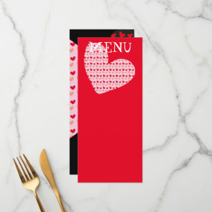 menus mini-coeur rose rouge