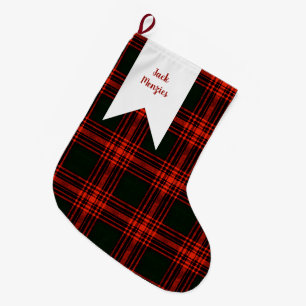Menzies Antique Hunting Tartan Plaid Scottish Large Christmas Stocking