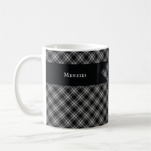 Menzies Black and White Highland Plaid Coffee Mug