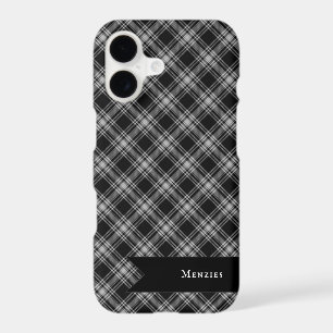 Menzies Black Scottish Tartan Plaid Motif