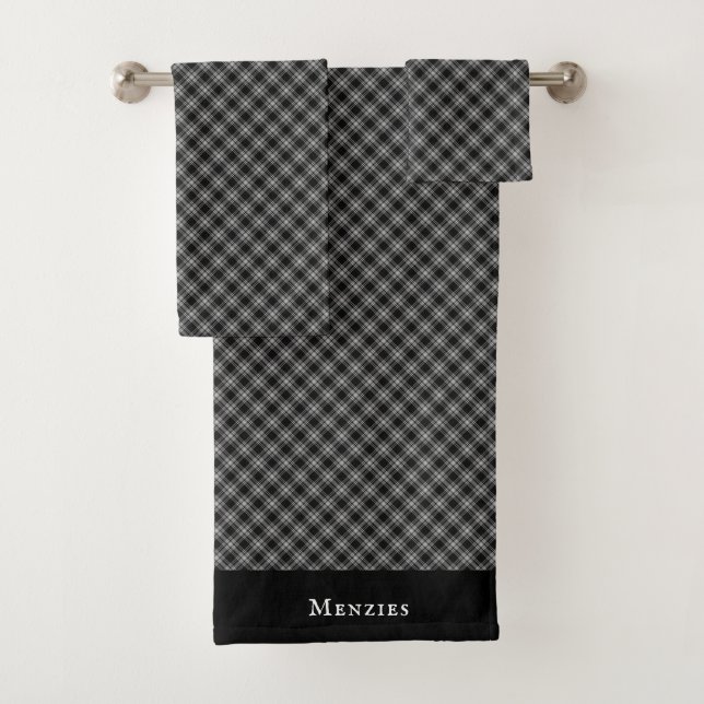 Menzies Black Scottish Tartan Plaid Motif (En situation)