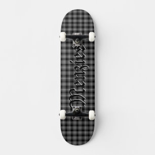 Menzies Black Scottish Tartan Plaid Pattern Skateboard