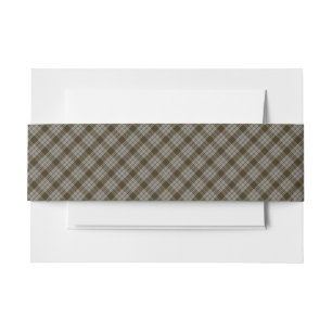 Menzies Brown and Black Highland Plaid Invitation Belly Band