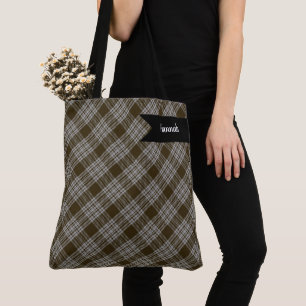 Menzies Brown Clan Tartan Scottish Plaid Tote Bag