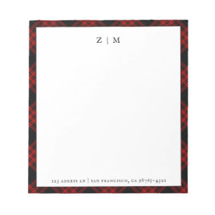Menzies Hunting Clan Tartan Plaid Pattern Notepad