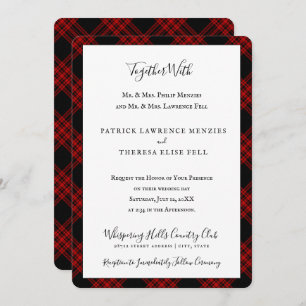 Menzies Hunting Clan Tartan Scottish Plaid Invitation