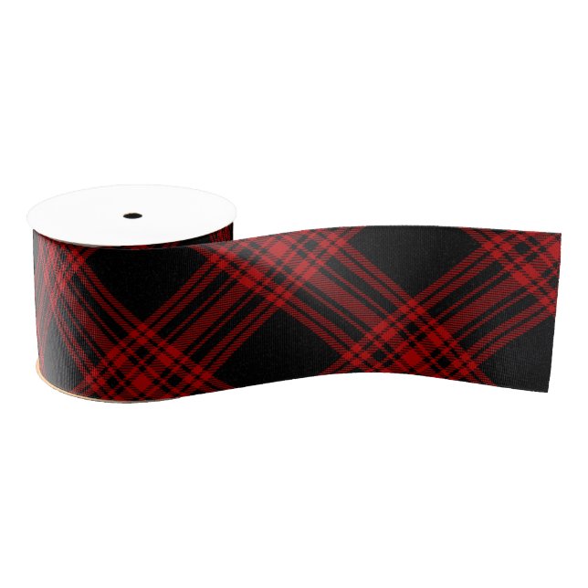 Menzies Hunting Tartan Scottish Plaid Pattern Grosgrain Ribbon (Spool)