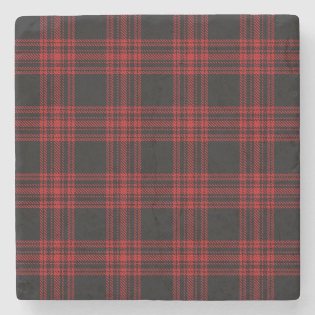 Menzies Hunting Tartan Stone Coaster (Front)
