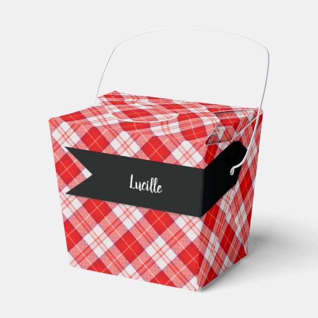 Menzies Red Scottish Tartan Plaid Pattern Favor Box (Front Side)