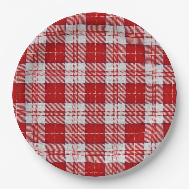 Menzies Red Tartan Paper Plate (Front)