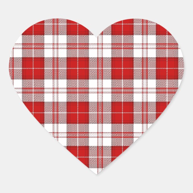 Menzies Tartan Plaid Heart Sticker (Front)