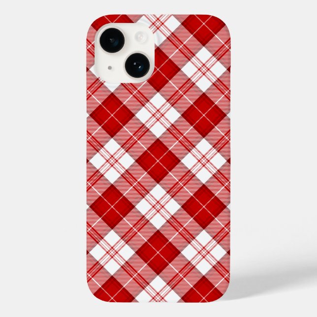 Menzies tartan red white plaid Case-Mate iPhone case (Back)