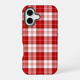 Menzies tartan red white plaid iPhone 16 case