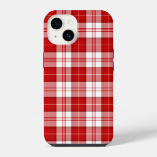 Menzies tartan red white plaid iPhone 14 case