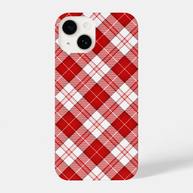 Menzies tartan red white plaid iPhone case (Back)