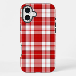 Menzies tartan red white plaid iPhone 16 plus case